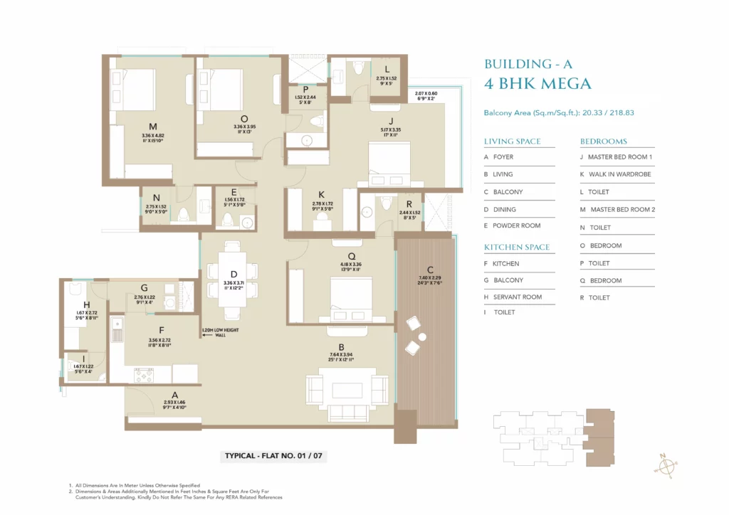 Life Republic Canvas Unit Plan of 4 BHK