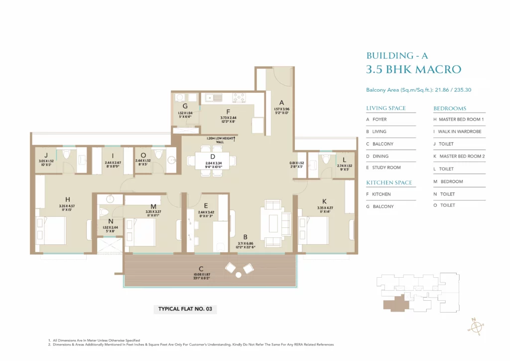 Life Republic Canvas Unit Plan of 3.5 BHK